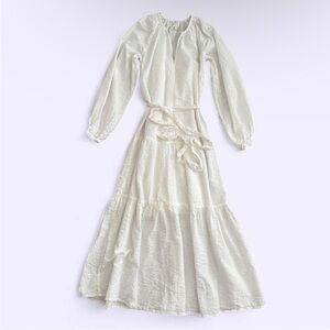 NWOT Evereve Roan Ryan Cotton Cottagecore Puff Sleeve Maxi Dress XS Feminine